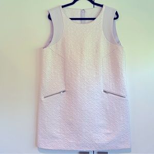 J Crew (Factory?) Lavender Geometric Jacquard Shift Dress Zip Pockets Size 14